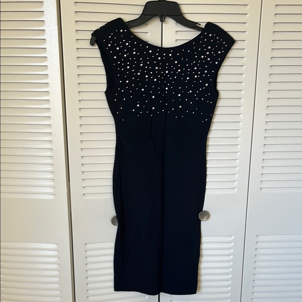 H&M black cotton stretch dress